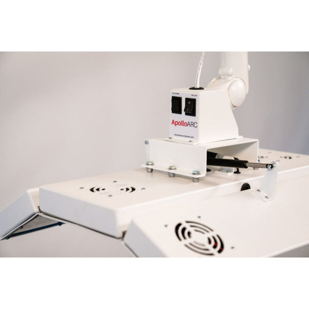 Robotic arm with 'ApolloARC' branding on a white background
