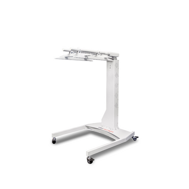 White adjustable stand on a white background