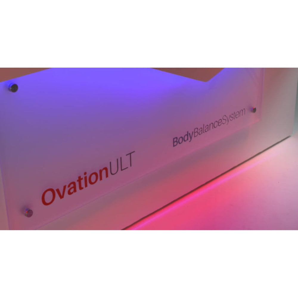 Ovation ULT Body Balance System sign with gradient lighting