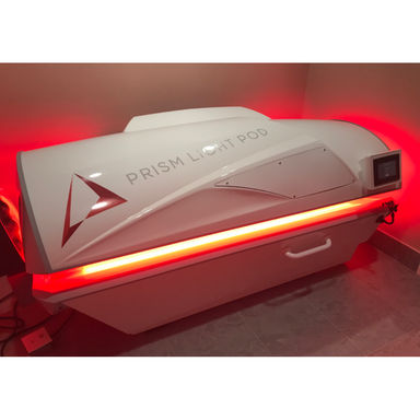 Red Light bed sitting in spa setting 