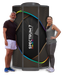 Two people standing next to a large 'Spectrum 7' product on a white background