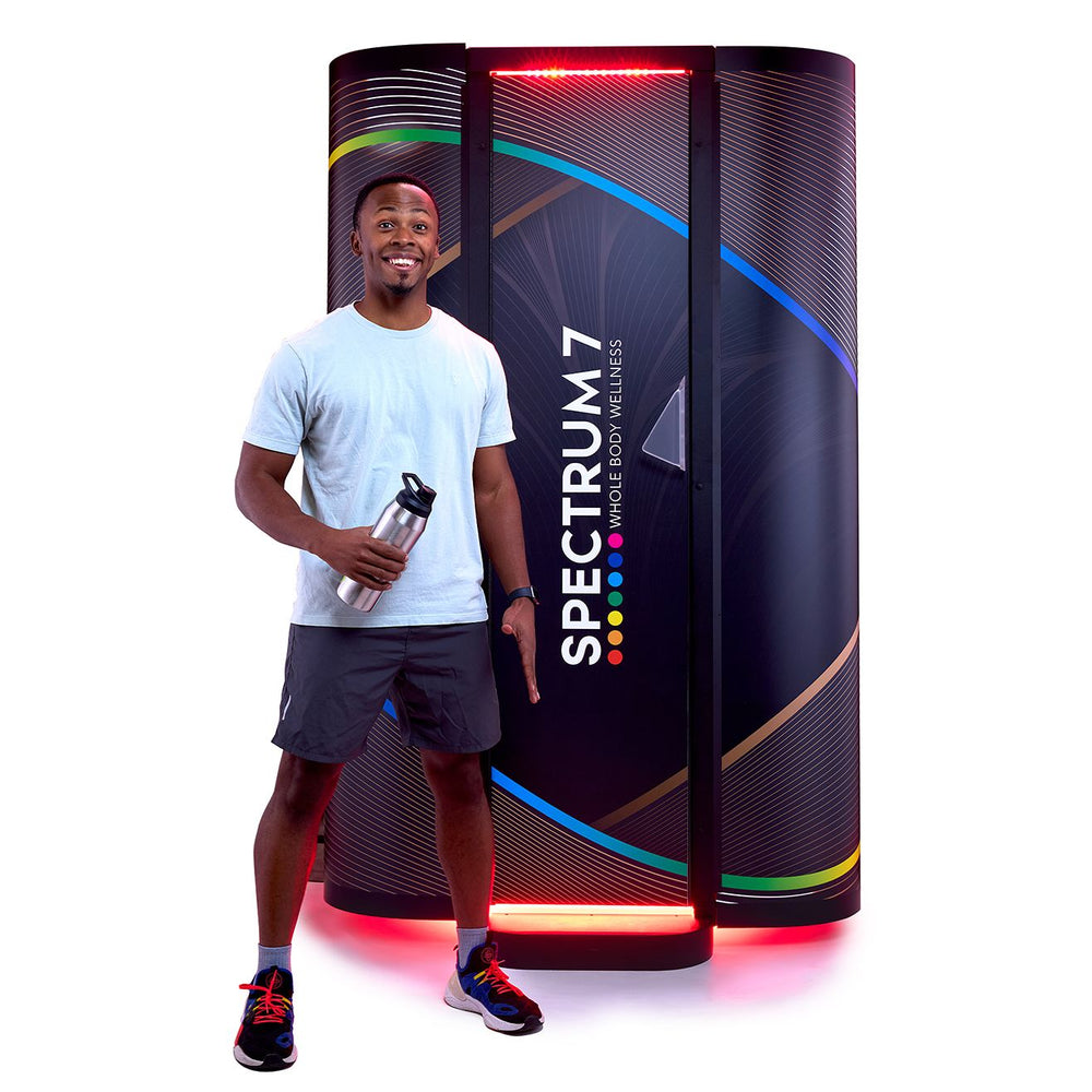 Full Body Red Light Therapy Booth – 7-Wavelength Vertical Red & Infrared Wellness System for Recovery & Anti-Aging | Spectrum 7