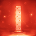 Red light bulb with a honeycomb pattern on a dark background