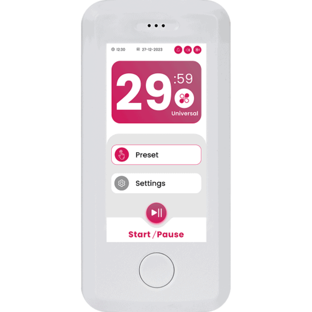 Digital timer app interface on a smartphone screen with a white background
